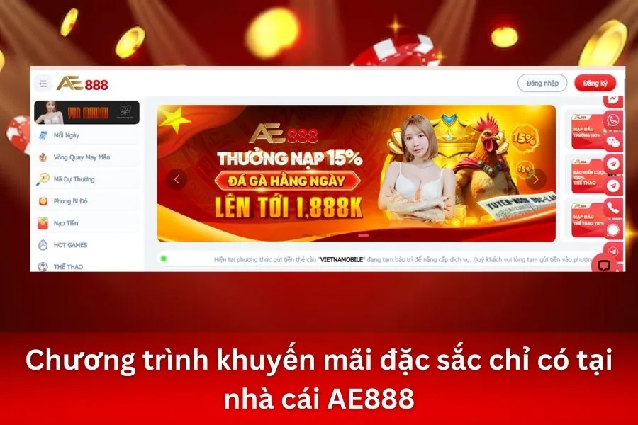 Chương trình khuyến mãi đặc sắc chỉ có tại nhà cái AE888