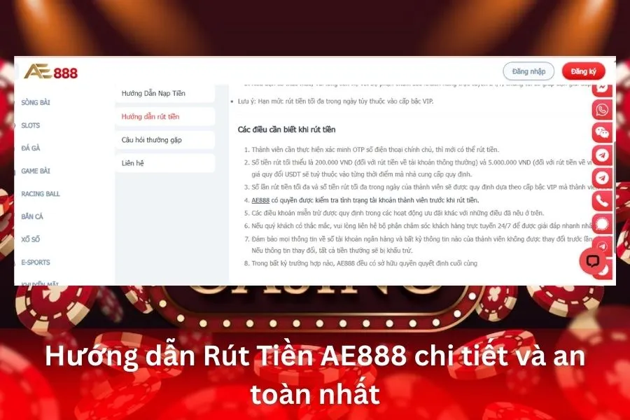 Hướng dẫn Rút Tiền AE888 chi tiết và an toàn nhất