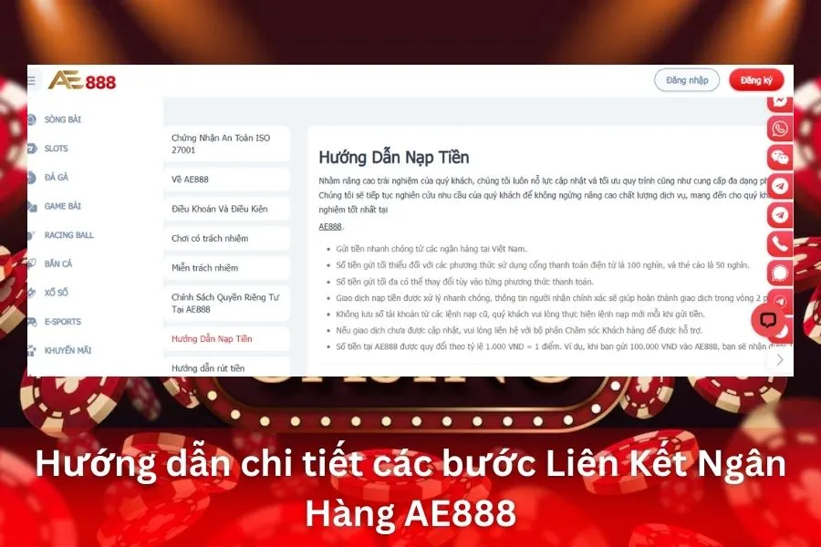 Hướng dẫn chi tiết các bước Liên Kết Ngân Hàng AE888