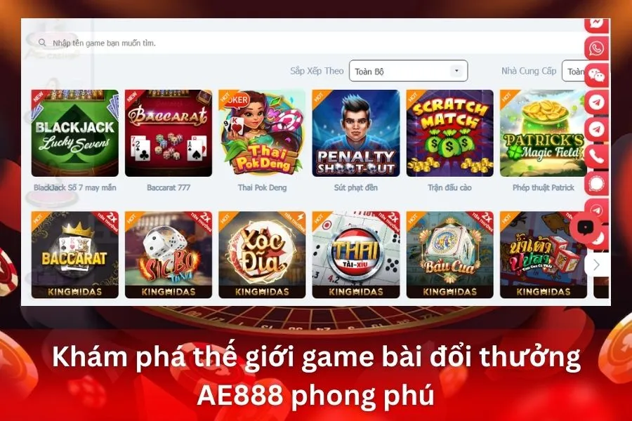 Khám phá thế giới game bài đổi thưởng AE888 phong phú