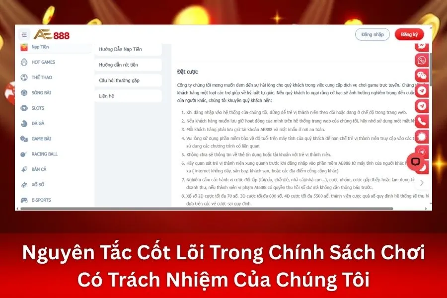 Nguyên Tắc Cốt Lõi Trong Chính Sách Chơi Có Trách Nhiệm Của Chúng Tôi